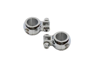 HARLEY Chrome Footpeg Mount Clamp Set Fits 0- Custom, application to clamp to 1-1/4 engine bar"