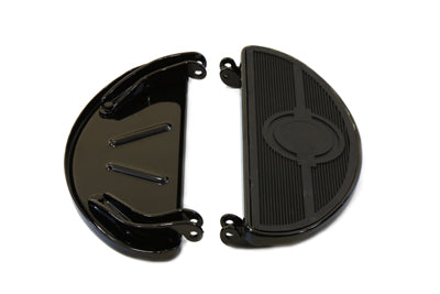 HARLEY Fahrer Trittbrett-Set, schwarz, mit Bullseye-Design, passend für 1940-1984 FL, 1940-1946 U, 1940-1952