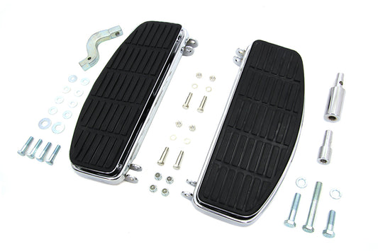 HARLEY Driver 'D' Shape Footboard Set Chrome fits 1940-1984 FL, 1940-1946 U, 1940-1952 W, 1941-1972 G,