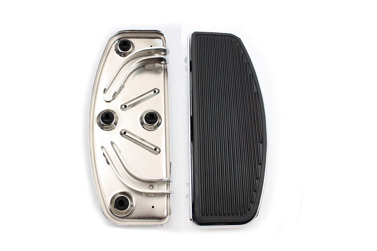 HARLEY Driver Footboard Set Chrome 'D' Shape fits 2006-2017 FLT, 2006-2017 FLST,