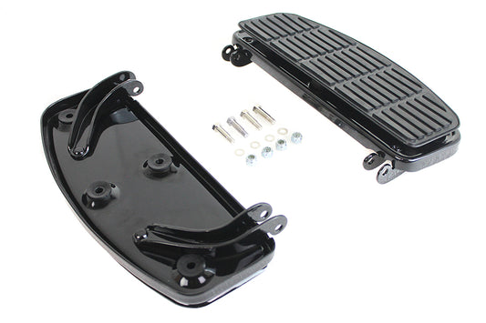HARLEY Driver Black 'D' Shape Footboard Set fits 1940-1984 FL, 1940-1946 U, 1940-1952 W, 1941-1972 G,