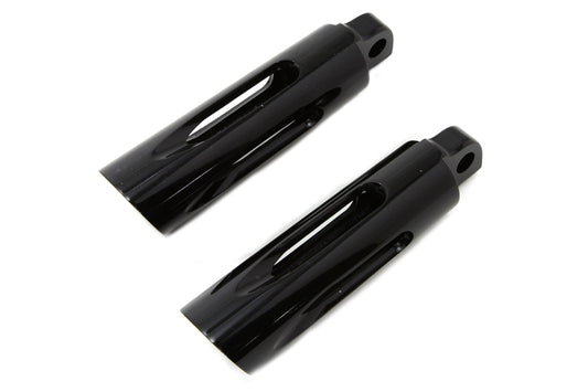HARLEY Black Milled Style Slasher Fußrasten-Set Passend für 0- Alle, Modelle mit weiblichem Montageblock.