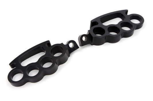 HARLEY Black Knuckle Fußrasten-Set, passend für 0- Alle, Modelle mit weiblichem Montageblock