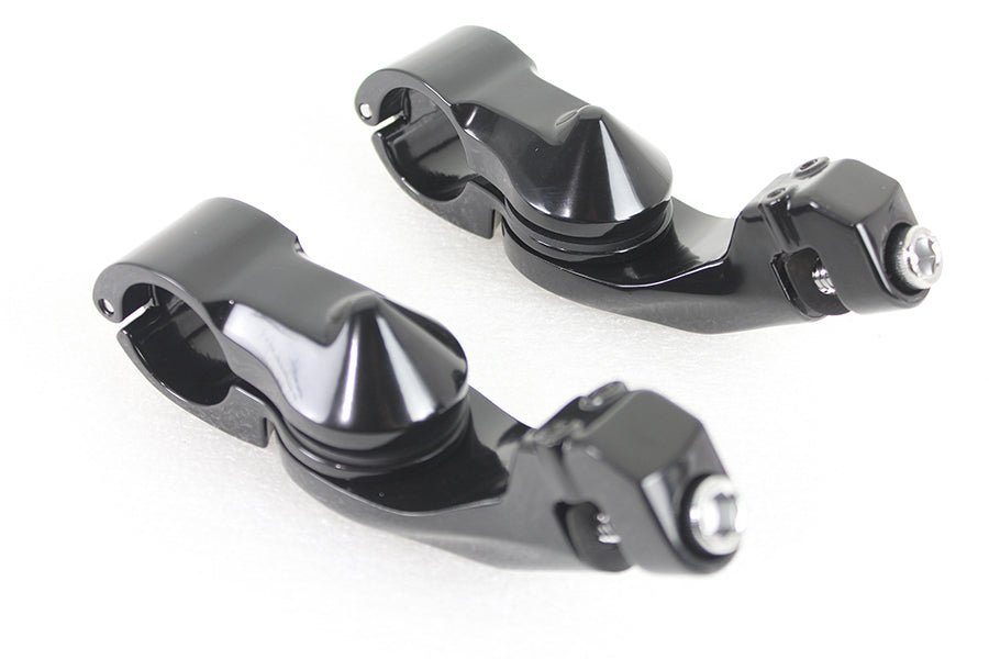 HARLEY Short Angled Footpeg Mount Kit Black fits 1980-UP FLT, 1980-UP FLT,