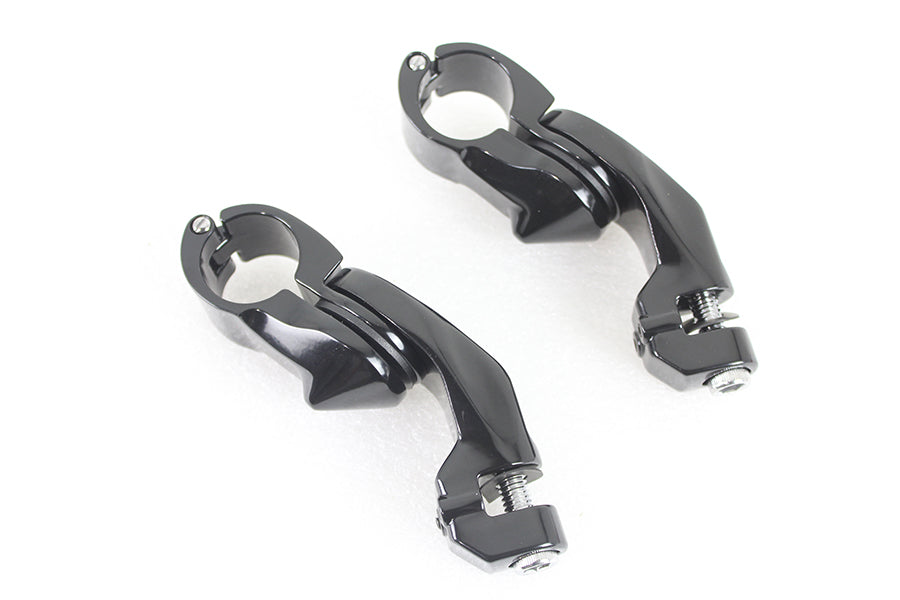 HARLEY Short Angled Footpeg Mount Kit Black fits 1980-UP FLT, 1980-UP FLT,
