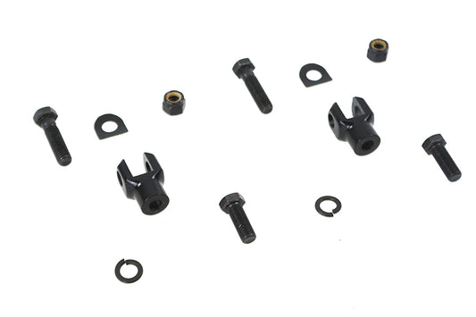 HARLEY Footpeg Yoke Set Black Fits 0- Custom, application utilizes a 3/8 mounting hole"