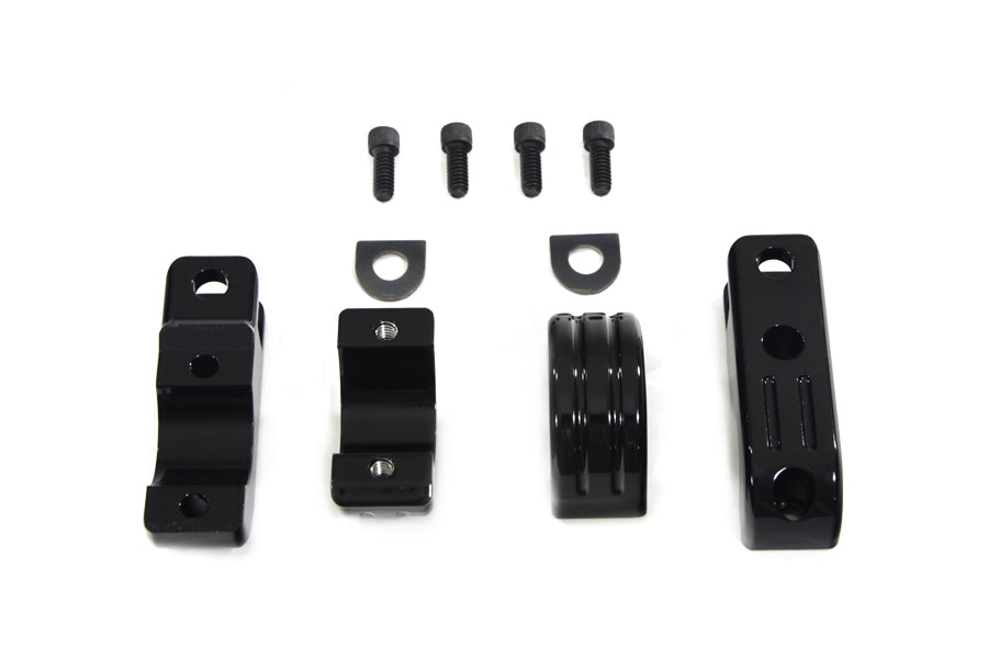 HARLEY Black Engine Bar Footpeg Mount fits 0- Custom, application for 1-1/4 engine bar"