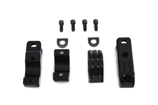 HARLEY Black Engine Bar Footpeg Mount fits 0- Custom, application for 1-1/4 engine bar"