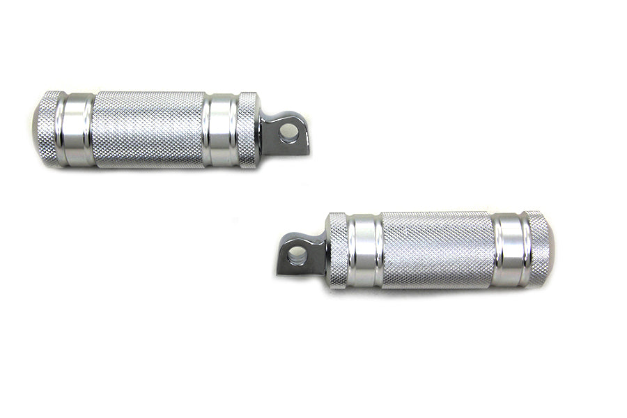 HARLEY Silver Knurled Four Grooved Footpeg Set fits 0- All, models with female mounting block