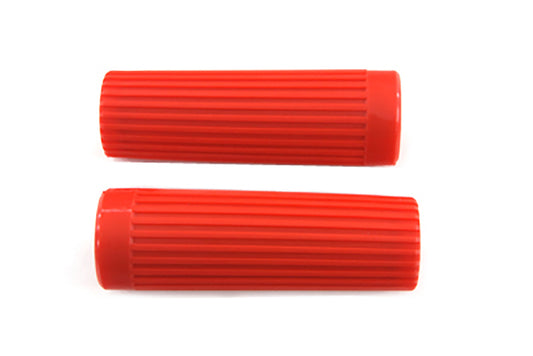 HARLEY Red Grip Set Original Rib Style fits 1962-1972 FL, 1962-1972 XL,
