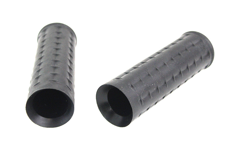 HARLEY Replica Black Waffle Handlebar Grip Set with Chrome Plugs fits 1974-1984 FL, 1974-1984 FX, 1974-UP XL, 1984-2015 FXST, 1986-2015 FLST,