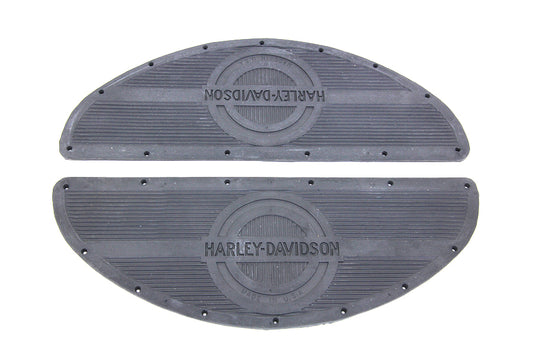 HARLEY Schwarze Gummi-Trittbrettmatten Set Passend für 1940-1965 FL, 1940-1952 WL, 1940-1973 G, 1940-1947