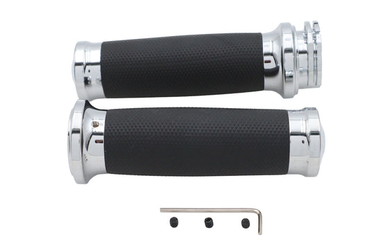 HARLEY Caliber Lenkergriffset Chrom Passend für 1996-2007 FLT, 1996-2003 XL, 1996-2017 FXD, 1996