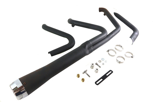 HARLEY Wyatt Gatling Holeshot Auspuff-Set Schwarz, passend für FXST ab 2006,
