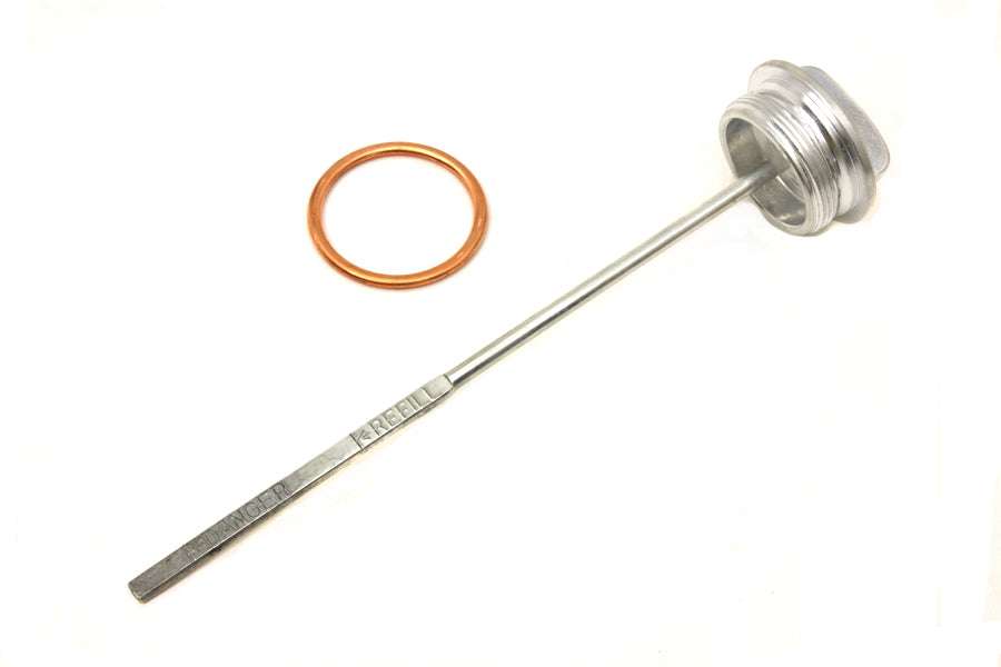 HARLEY Cadmium Plated Oil Tank Filler Cap and Gauge Kit fits 1941-1964 FL, 1941-1964 EL,