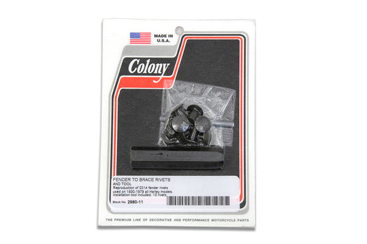 HARLEY Fender to Bracket Rivet Kit fits 1930-1936 V, 1937-1948 U, 1936-1940 EL, 1941-1979 FL, 1952-1956 K, 1957-1979 XL, 1930-1973 G, 1
