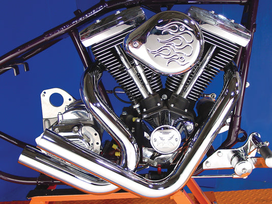 HARLEY Gebogenes Upsweep Krümmer-Set Chrom passend für 1984-2006 FXST,