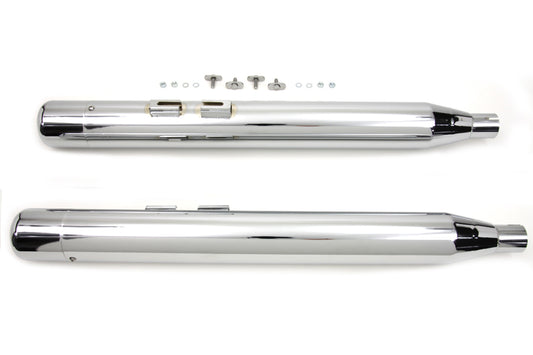 HARLEY Wyatt Gatling Schalldämpfer-Set mit Chrom „Hollow Point“ Endkappen, passend für FLT Modelle 1995-2016,