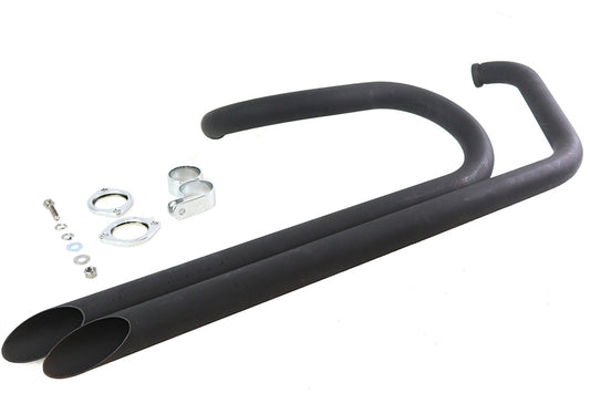 HARLEY Side By Side Drag Pipe Set Schwarz passend für 1986-2006 FXST, 1986-2006 FLST,