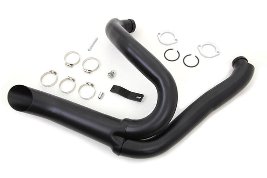 HARLEY Black Wyatt Gatling 2-in-1 Auspuffkrümmer-Kit passend für 1986-2011 FXST, 1991-2011 FXDWG,