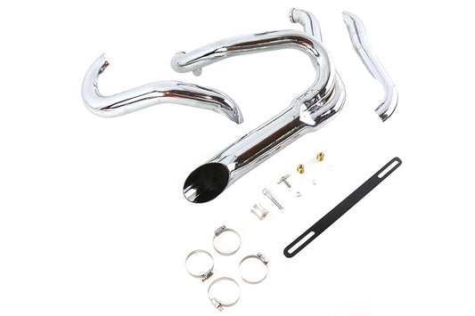 HARLEY Chrom Wyatt Gatling 2 in 1 Auspuffrohrkrümmer-Kit passend für 2006–2022 FXST,