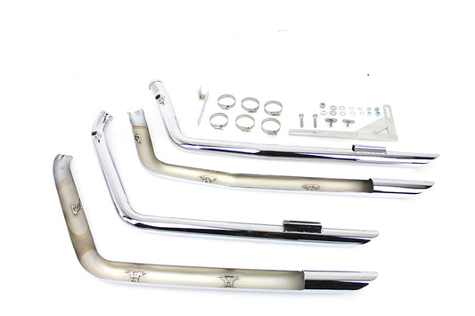 HARLEY MCM Illusion Drag Pipe Set Chrom passend für 2007-2017 FXST,
