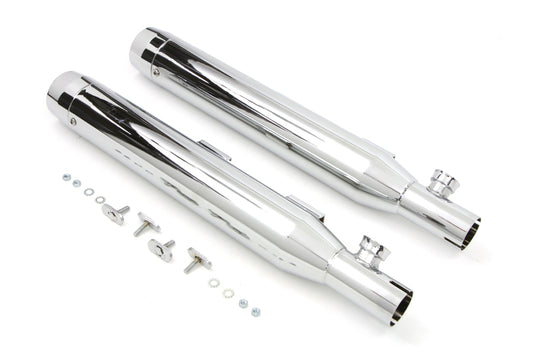 HARLEY Chrom-Slip-On-Schalldämpfer-Set mit Chromspitzen passend für 2007-2017 FXST,