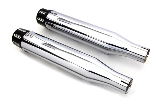 HARLEY Chrom Endschalldämpfer-Set mit Revolverspitze, passend für 2014-2017 XL,