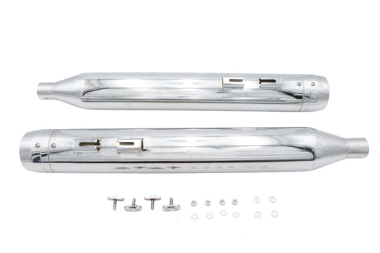 HARLEY Wyatt Gatling Schalldämpfer-Set Chrom mit Chrom Rocket Booster Passend für 1995-2016 FLT,