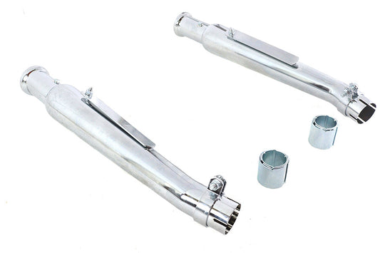HARLEY Chrome 20 inch Megaphone Upsweep Slip On Muffler Set Fits 0- Custom, application 0- Custom,