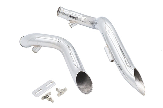HARLEY Big Growl Auspuff Drag Pipe Short Shots Chrom, passend für 1984-2015 FLST, 1984-2015 FXST, 1991-