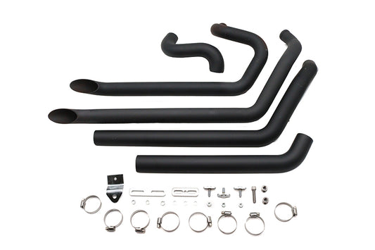 HARLEY Wyatt Gatling FXST Street Fighter Drag Pipe Satz Schwarz Passend für 1986-2006 FXST,