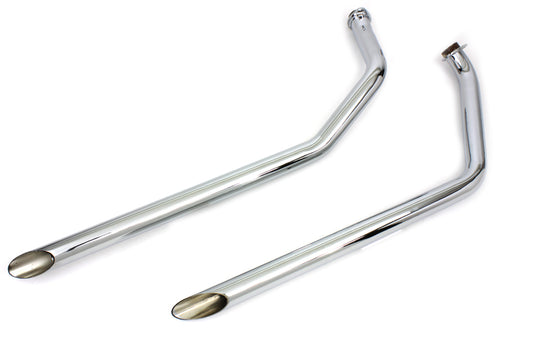 HARLEY MCM Auspuff Drag Pipe Set Slash Cut Chrom Passend für 1971-1984 FX,