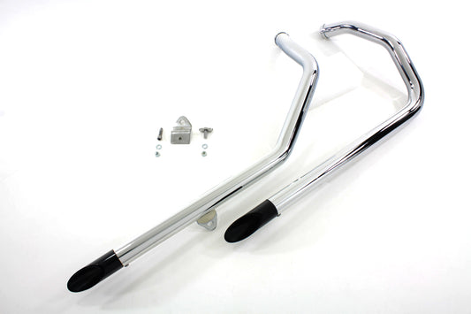 HARLEY Wyatt Gatling Auspuff-Krümmer-Set mit schwarzen Slash-Endkappen passend für XL-Modelle von 1986–2003,