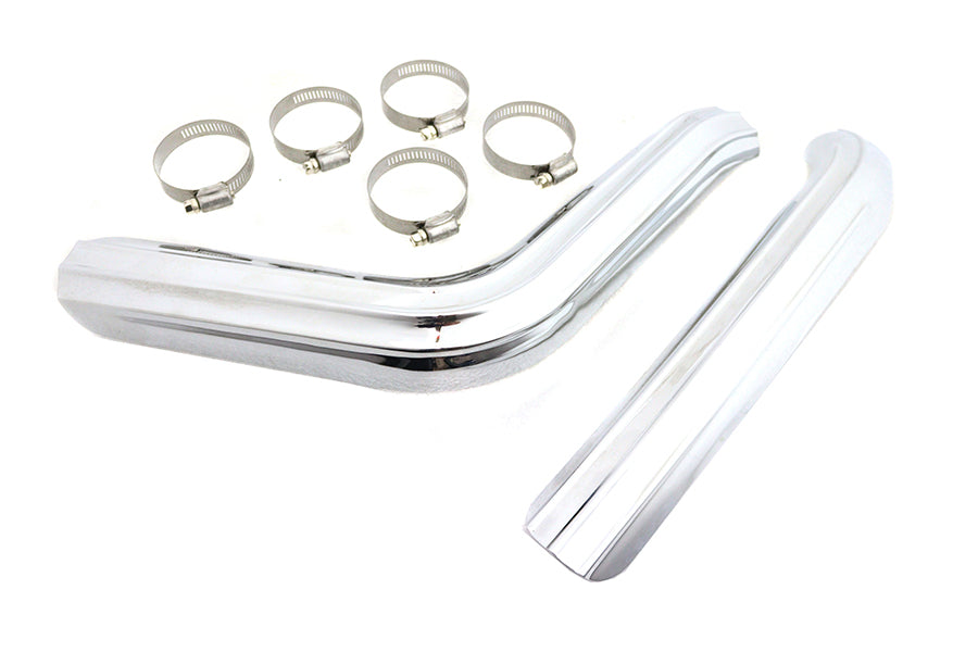 HARLEY Ribbed Heat Shield Set Chrome fits 1986-1999 FXST,