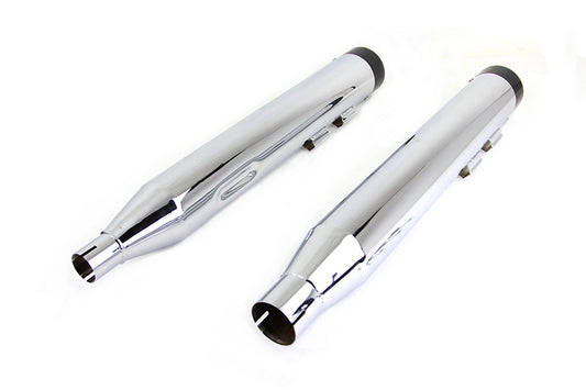 HARLEY Wyatt Gatling Schalldämpferset Chrom mit schwarzer Stub-Nose-Spitze passend für 2017-UP FLT,