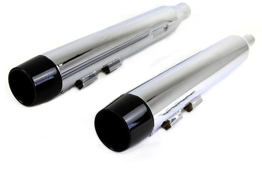 HARLEY Wyatt Gatling Schalldämpfer-Set Chrom mit schwarzer konischer Spitze, passend für 2017-UP FLT,