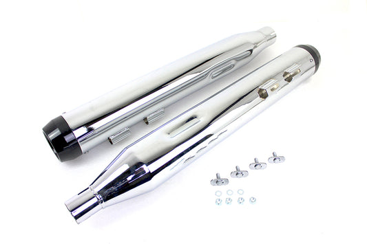 HARLEY Wyatt Gatling Schalldämpfer-Set Chrom mit schwarzer konischer Spitze, passend für 2017-UP FLT,