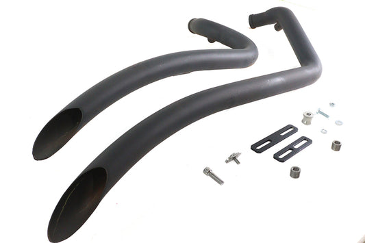 HARLEY Wyatt Gatling Glatte Radiusrohr-Set Schwarz Passend für 1986-2006 FXST,