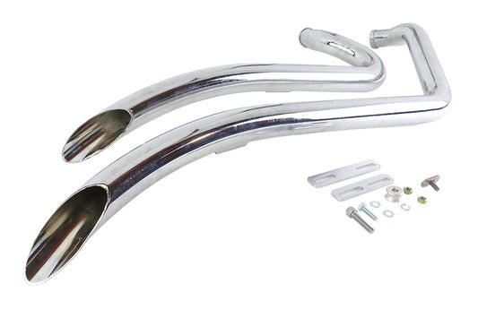 HARLEY Wyatt Gatling Glatte Radius-Auspuffanlage Chrom Passend für 2007-UP FXST,