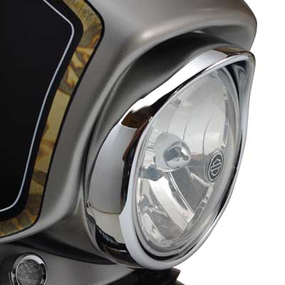 Custom Chrome HARLEY 7 H/LITE TRIM RING W/VISOR
