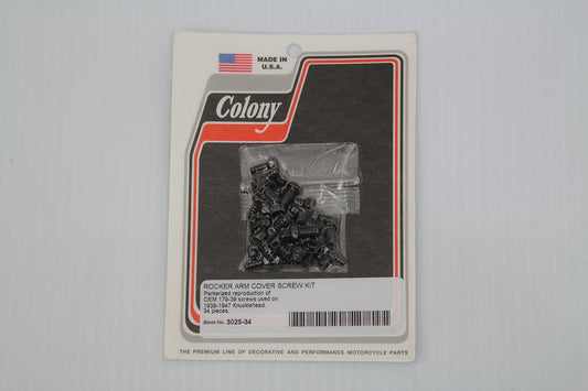 HARLEY Rocker Arm Cover Screw Kit Parkerized fits 1941-1947 FL, 1939-1940 EL,