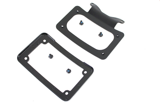 HARLEY Gebogenes Nummernschild mit Rahmen Schwarz Passend für 2009-2009 FLHR, 2009-2009 FLHT, 2009-2009 FLTR