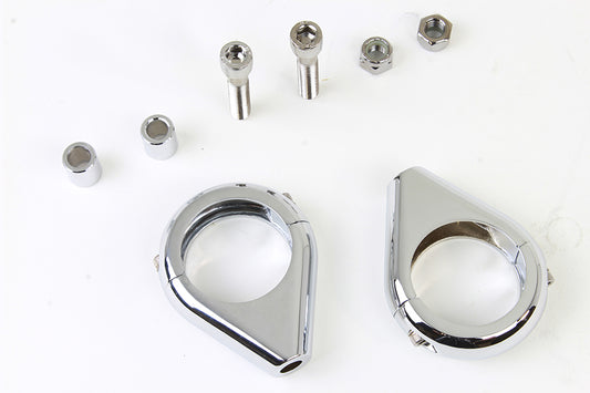 HARLEY Chrome Turn Signal Clamp Kit 39mm Forks Fits 0- Custom, application for 39mm forks