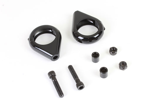 HARLEY Black Turn Signal Clamp Kit for 39mm Forks Fits 0- Custom, application for 39mm forks