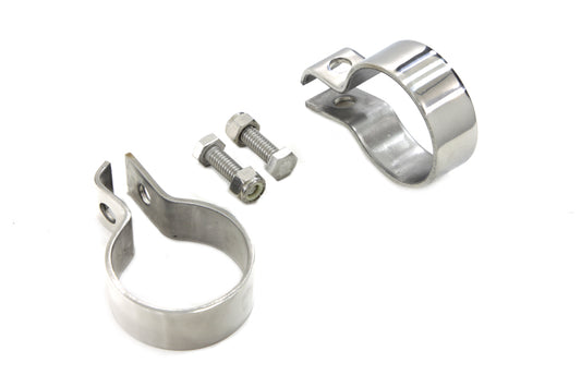 HARLEY Schalldämpfer-Endschellen-Set 1-7/8 Zoll, Edelstahl, passend für 0- Custom, Anwendung
