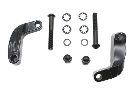 HARLEY Schwarzes glattes Spiegelversetzungs-Kit Passend für 2006-2017 FXD, 2008-UP FXST, 2008-UP FLST,