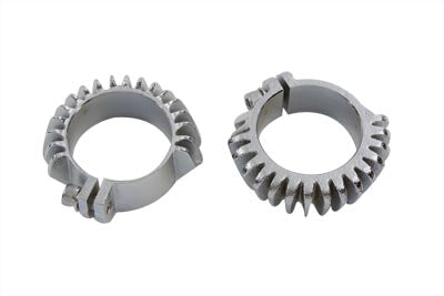 HARLEY Replica Chrome Finned Exhaust Clamp Set fits 1948-1952 FL, 1948-1952 EL,