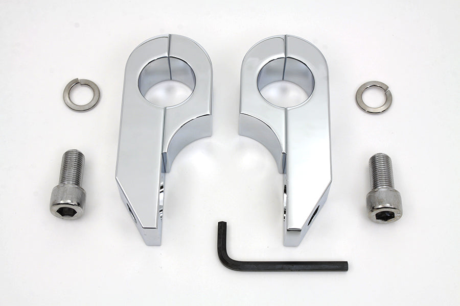 HARLEY Footpeg Extender Clamp Set Chrome fits 0- Custom, application for use on 1-1/4 engine bar"