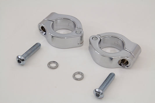 HARLEY Chrom Nebelscheinwerfer-Motorschutzbügelklemme passend für FLT ab 1986,